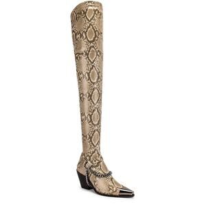 Dundas x Revolve London Boot snake print thigh high over knee boot size 8 8.5